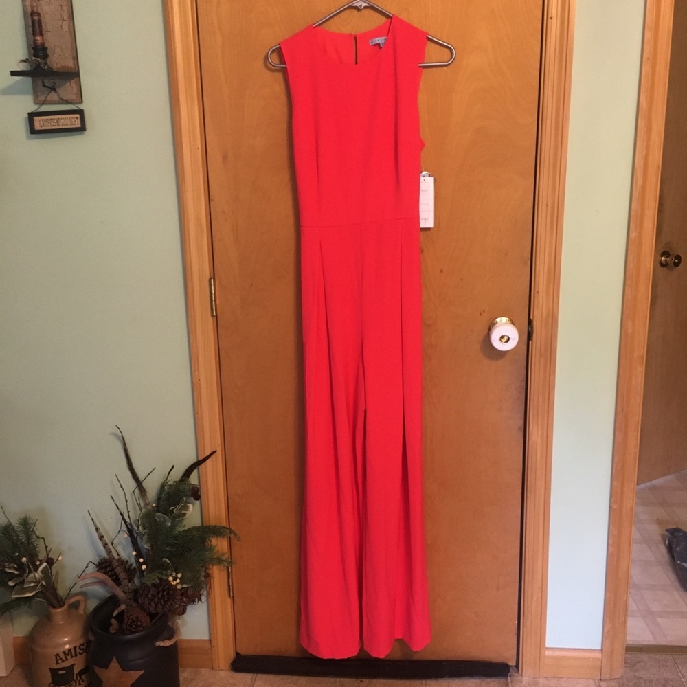 Antonio Melani Colton Jumpsuit Women 6 Punch Red New Sleeveless Tie Waist